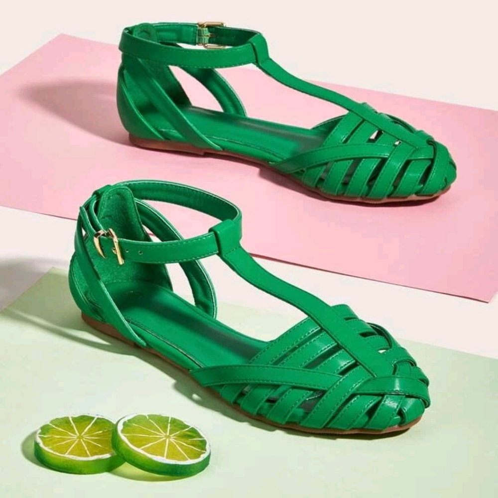 Green shein sandles